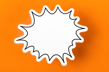 The Speech bubble with copy space communication talking speaking concepts on orange color background.
