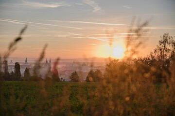 Sunrise over the city, Kroměříž, Czech Republic