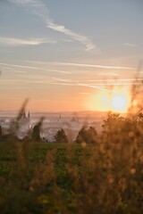Fototapeta premium Sunrise over the city, Kroměříž, Czech Republic