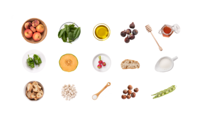 Food ingredients isolated. Transparent background. Cooking ingredients, recipe. Cook book. Collection. Product. 