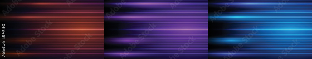 Fototapete set of abstract high-speed motion effect. futuristic dynamic motion technology. movement pattern for