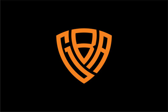 GBA creative letter shield logo design vector icon illustration