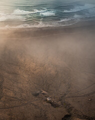 View from the top of the mountan near playa Famara in Lanzarote