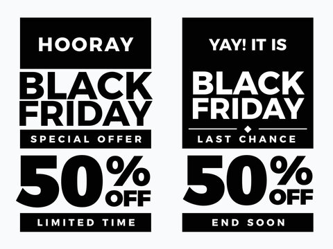 Black Friday in Typography art. Isolated Vector Illustration.