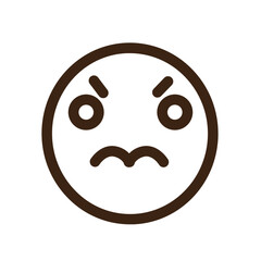 Fototapeta premium emoticon nervous scared outline icon