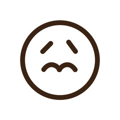 emoticon nervous scared outline icon