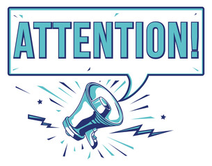 Attention - advertising sign with megaphone