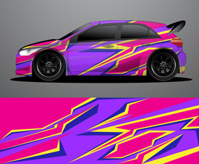Rally car decal graphic wrap vector, abstract background
