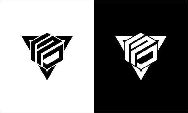 letter fpg hexagon logo design