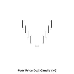Obraz premium Four Price Doji Candle (+) White & Black - Square