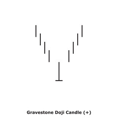 Gravestone Doji Candle (+) White & Black - Square