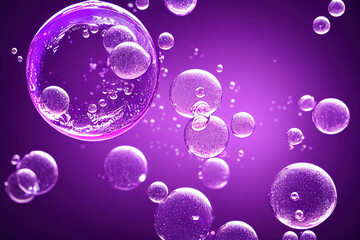 Obraz na płótnie Canvas 3D illustration oil with bubbles on Violet background
