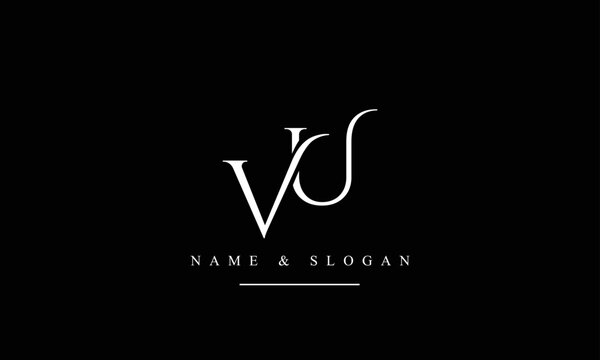 UV, VU, U, V abstract letters logo monogram
