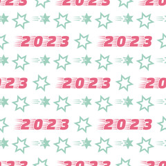 Pattern New Year 2023 Merry Christmas Holiday Star