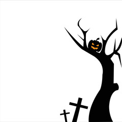 Tree Halloween Shilluete Vector