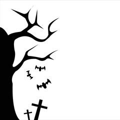 Tree Halloween Shilluete Vector