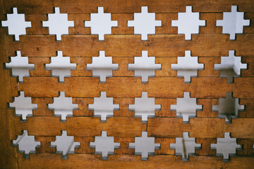 Carved pattern on a wooden plank