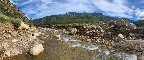 Panorama of Matilija Creek, Los Padres National Forest
