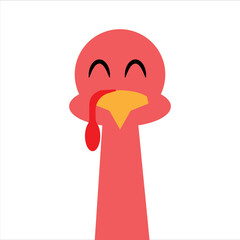 Turkey Chicken Head Vector Illustration