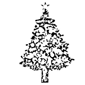 christmas tree silhouette image