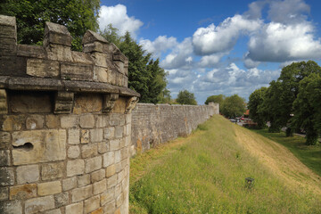 Fototapeta na wymiar Medieval walls of York, UK
