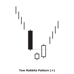 Tow Rabbits Pattern (+) White & Black - Square