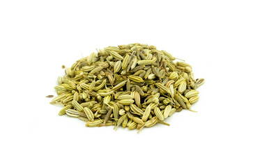 macro fennel seed on white