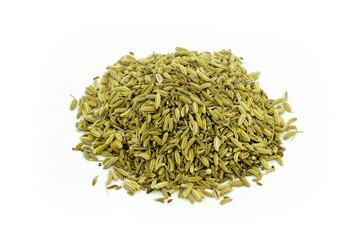 top view fennel seed tea on white