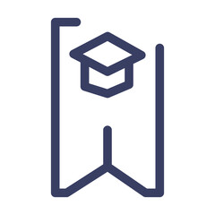 bookmark education tools book mortarboard icon