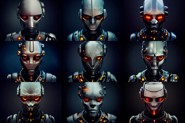 Robots. Futuristic interpretation Future 2025Collage Illustration