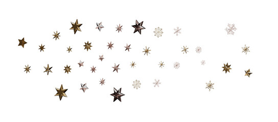 Snowflakes and bokeh lights on the blue Merry Christmas background. 3D render