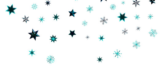 Snowflakes and bokeh lights on the blue Merry Christmas background. 3D render