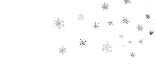 new year pattern. Christmas theme, golden openwork shiny snowflakes, star, 3D rendering.