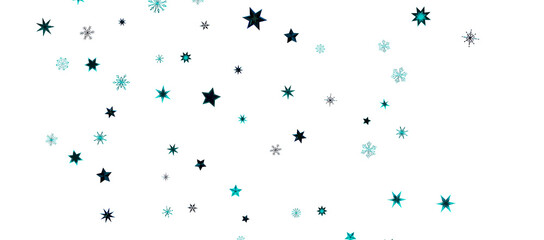 Obraz premium Snowflakes and bokeh lights on the blue Merry Christmas background. 3D render
