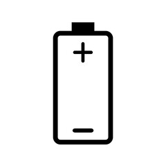 Battery with plus and minus sign icon 