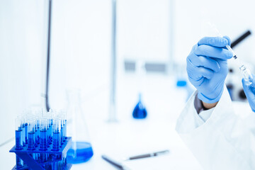 Fototapeta premium background image of a laboratory assistant in a medical laboratory