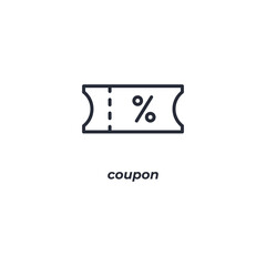 Vector sign coupon symbol is isolated on a white background. icon color editable.