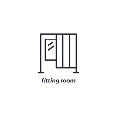 Vector sign fitting room symbol is isolated on a white background. icon color editable.