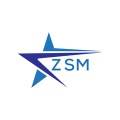 ZSM letter logo. ZSM blue image on white background. ZSM Monogram logo design for entrepreneur and business. . ZSM best icon.
