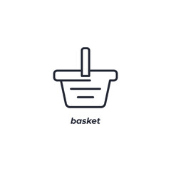 Vector sign basket symbol is isolated on a white background. icon color editable.