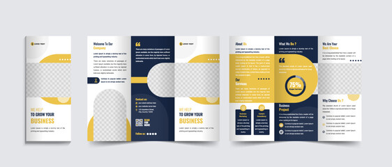 Modern business trifold brochure design template