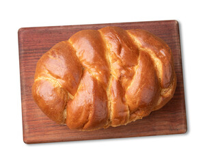 Loaf of brioche bread isolated over white background