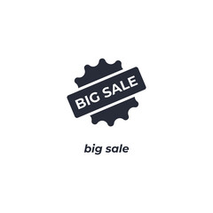 Vector sign big sale symbol is isolated on a white background. icon color editable.