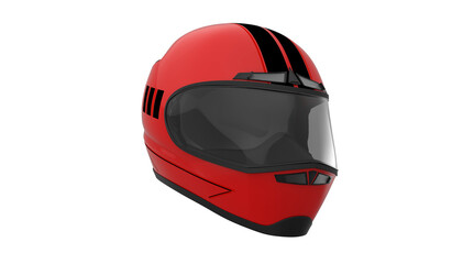 Red Helmet Right View. Isolated on White. 3D Render. 3D Illustration.