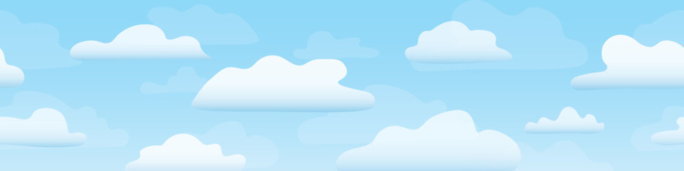 clouds on blue sky banner - vector illustration