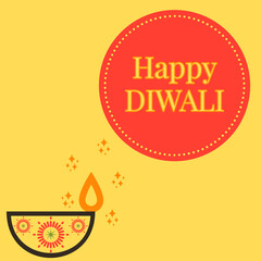 Happy Diwali wishes greeting card with text and sparkle, festival celebration template, graphic design illustration wallpaper 