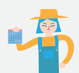 person with a calendar vector