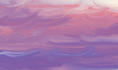 夕焼けの海　油絵の背景