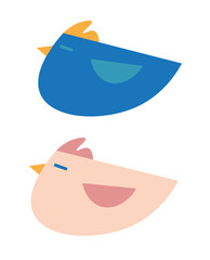 Chicken (blue and beige version) vector