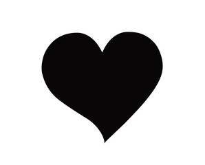 Heart black icon. Vector illustration